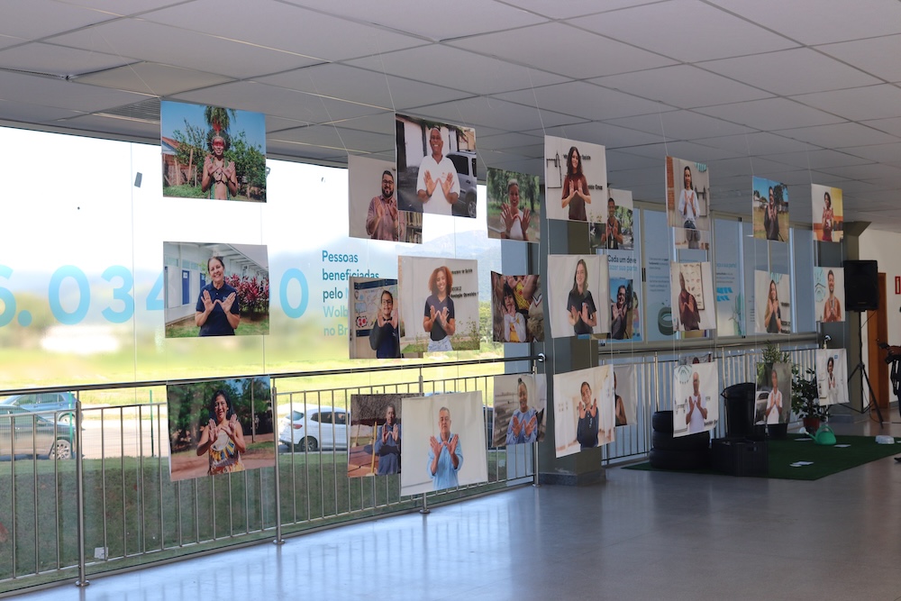 Foto da exposição em Brumadinho com world mosquito program