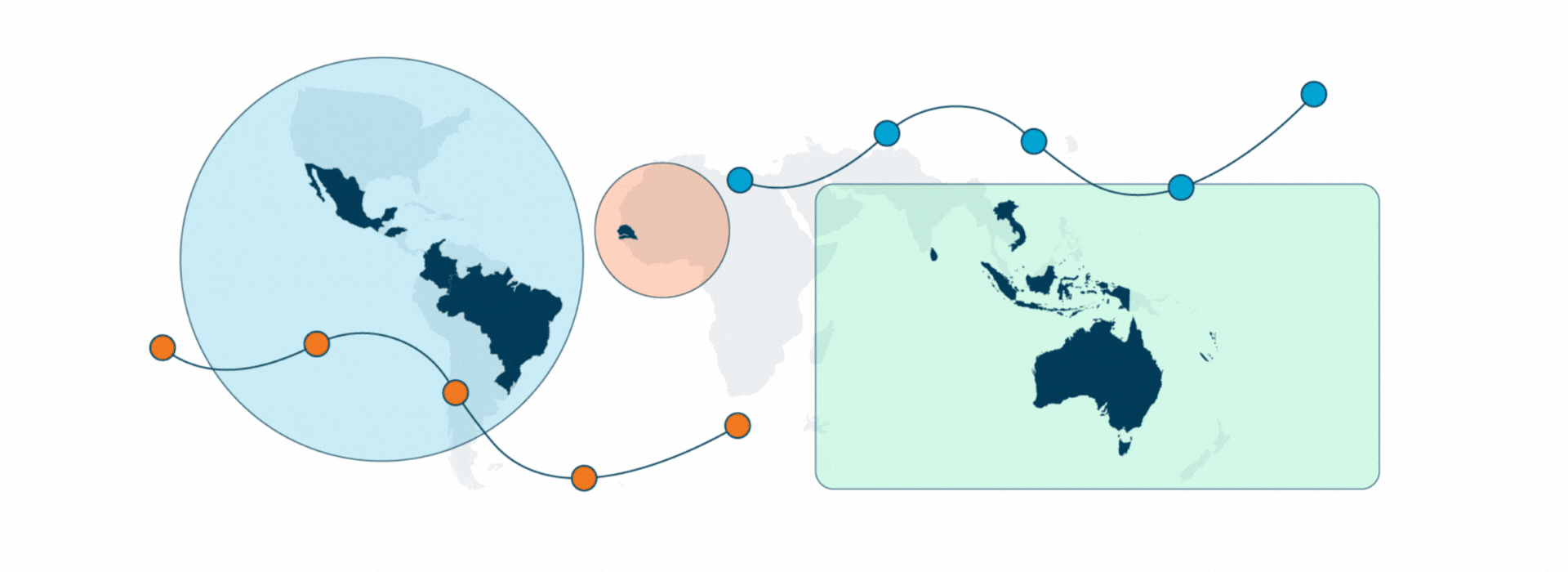 Mapa dos locais dos projetos do WMP