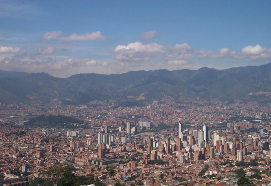 Vista aérea de Medellín, Colômbia